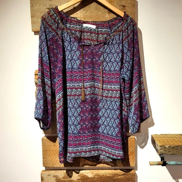 Reitmans Tops - Bohemian Blue and Pink Women's Top